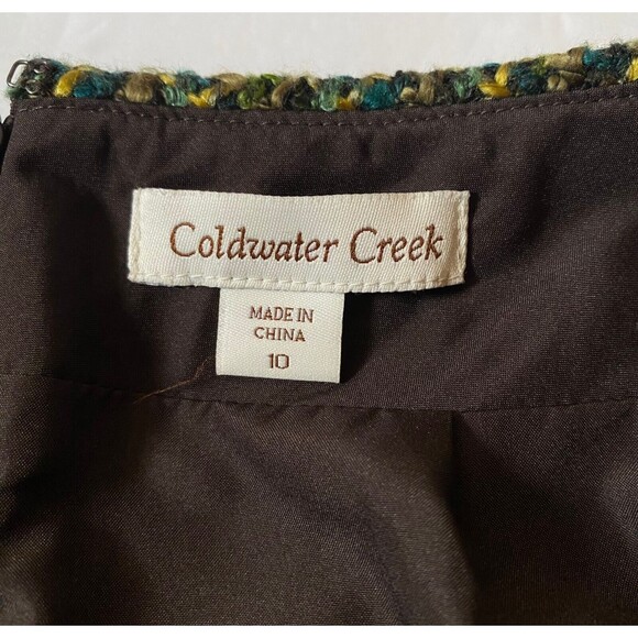Coldwater Creek Tweed Pencil Skirt Womens Size 10 Multicolor Lined Wool Blend - Picture 9 of 14
